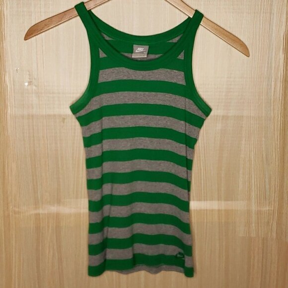 Nike Womens Ribbed Knit Striped Tank Top Medium - Picture 1 of 7